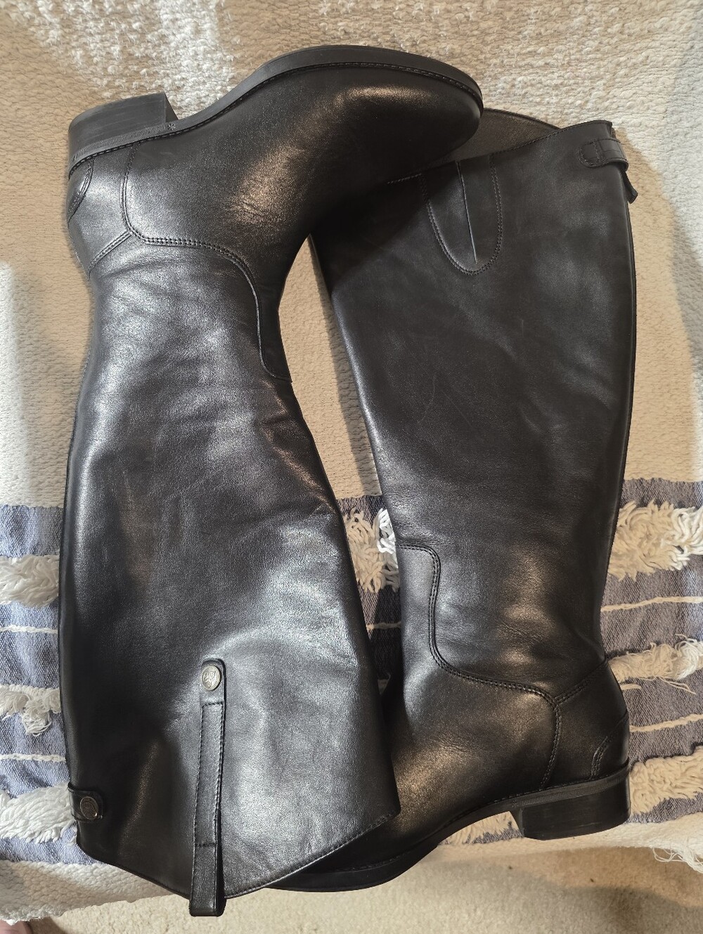 Sam Edelman Black Leather Knee-High Women's Boots - Picture 6 of 16